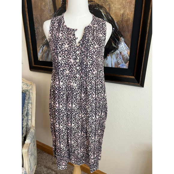 Faherty Dresses & Skirts - Women's Faherty Navy Pink Floral Sleeveless Dress M